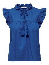 In-Mood Caro Frill Top Blue