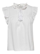In-Mood Caro Frill Top White